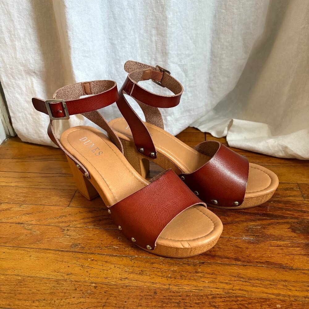Dunes Sandals - Cute, lightweight platform boho sandals, brown size 9